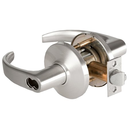 BEST Grade 1 Entrance Cylindrical Lock, 14 Lever, D Rose, SFIC Less Core, Satin Chrome Finish, 2-3/4-in A 9K47AB14DSTK626